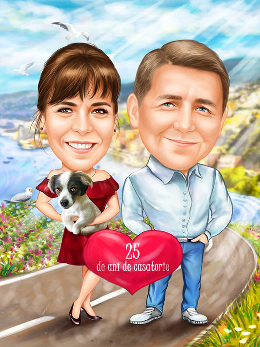 25 years since marriage caricature