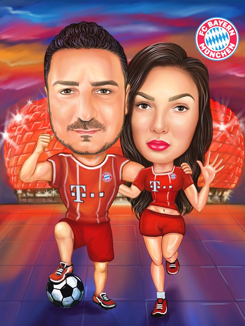 FC Bayern Munchen couple caricature