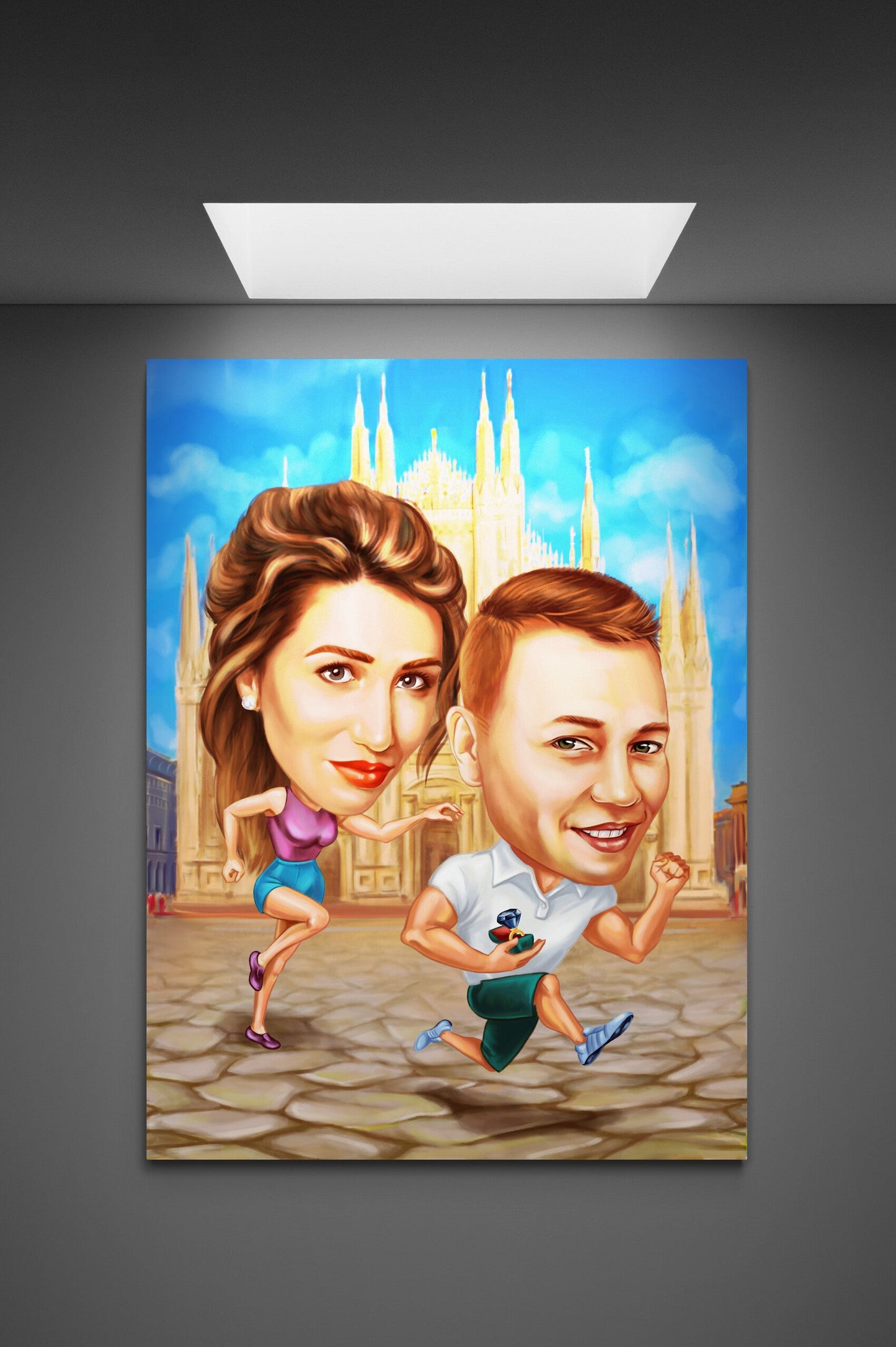 Funny proposal caricature