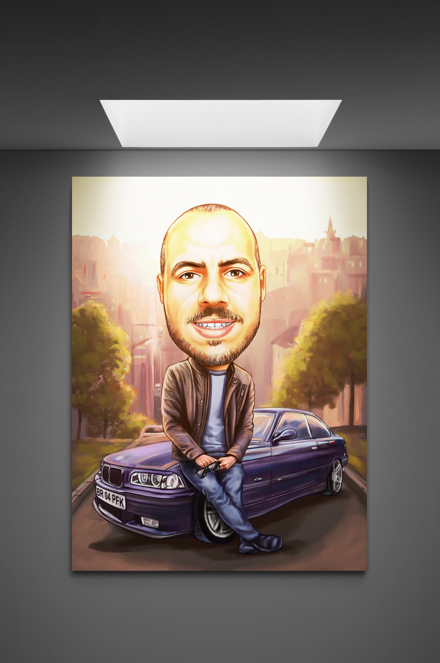 Old BMW caricature